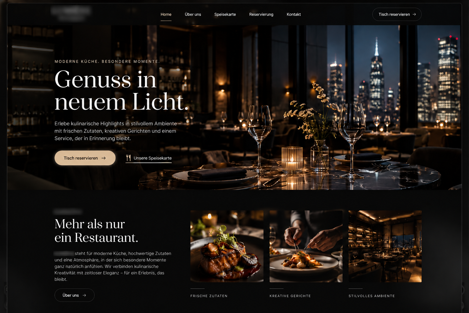 Demo-Webseite für ein Restaurant
